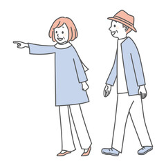 simple illustration of walking people