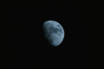 dark sky can see the half moon