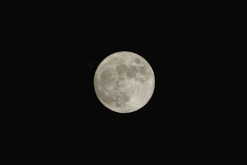 full moon in the dark sky