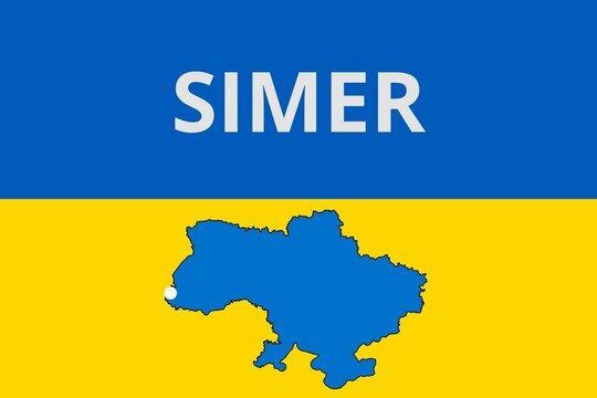 Simer: Illustration mit dem Namen der ukrainischen Stadt Simer