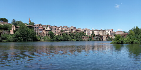 View panoramic in city Albi in south medieval France