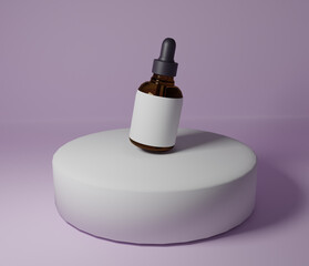 Natural cosmetic skincare bottle. Product Design. Beauty and body care product concept.