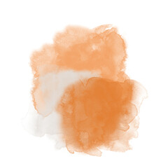 Smokey Cloudy Abstract Watercolor Orange Brown