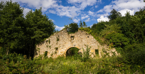 Fototapeta na wymiar Ruins of basque house, Aixola