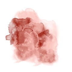 Smokey Cloudy Abstract Watercolor Red Pink