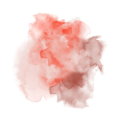 Smokey Cloudy Abstract Watercolor Red Pink
