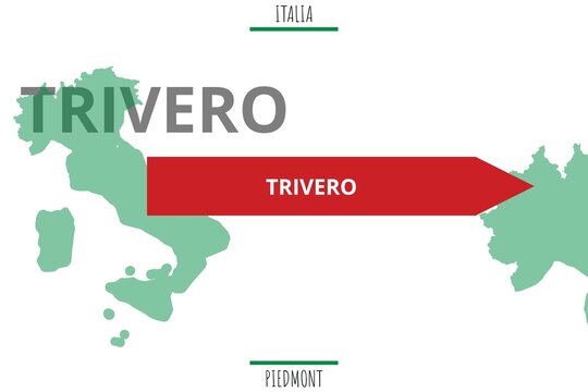 Trivero: Illustration mit dem Namen der italienischen Stadt Trivero