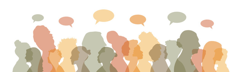 People with chat babbles. Flat vector illustration.