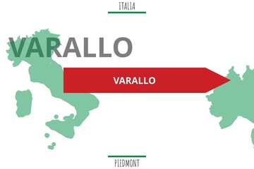 Varallo: Illustration mit dem Namen der italienischen Stadt Varallo - obrazy, fototapety, plakaty