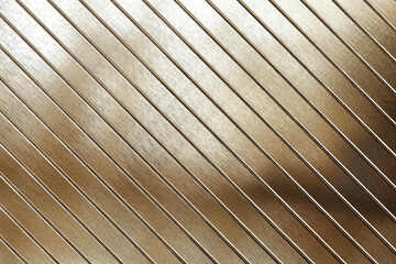 Texture of gold panel wall in diagonal, abstract background. 3D rendering.