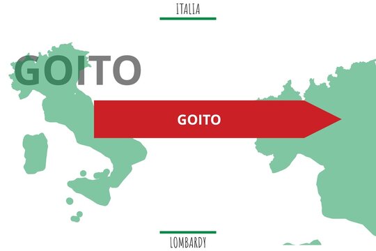 Goito: Illustration mit dem Namen der italienischen Stadt Goito