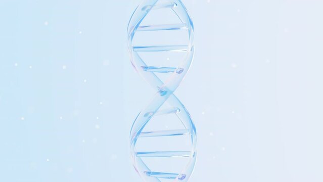 Transparent glass DNA structure, 3d rendering.