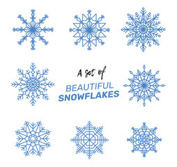 A SET OF BEAUTIFUL SNOWFLAKES
