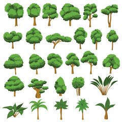 Collection of trees illustrations. Can be used to illustrate any nature or healthy lifestyle topic