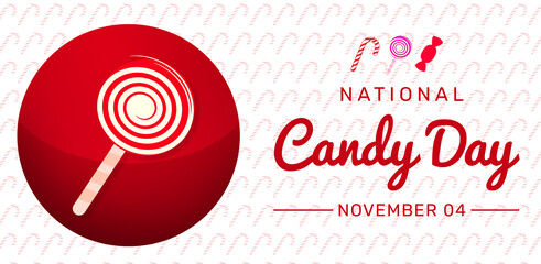 National day of candy banner design with colorful candy and typography