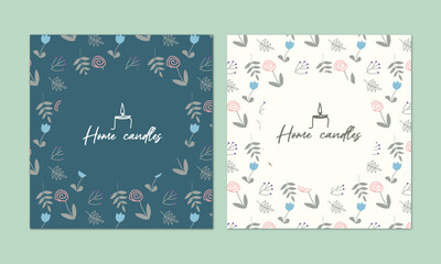 Floral pattern. Candle logo