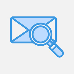 Search icon in blue style about email, use for website mobile app presentation