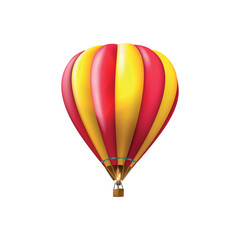 Fototapeta premium vector isolated illustration of hot air balloon or aerostat in yellow and red color in realistic style. symbol of ballooning, lightness, travel, flight, festival in Cappadocia Cappadox