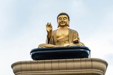 View of the buddha statue at the Fo Guang Shan Buddha Museum in Kaohsiung, Taiwan.