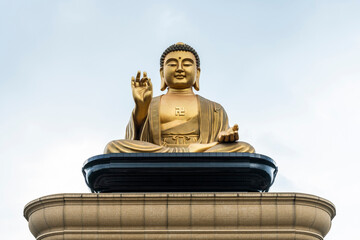 View of the buddha statue at the Fo Guang Shan Buddha Museum in Kaohsiung, Taiwan.