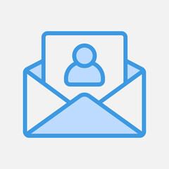 Account email icon in blue style about email, use for website mobile app presentation