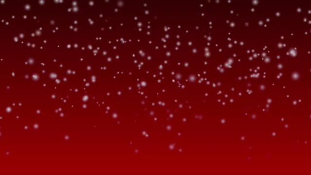 Falling snow in winter in red background, Christmas or xmas in December, 4K animation