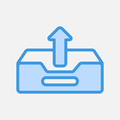 Obraz premium Outbox icon in blue style about email, use for website mobile app presentation