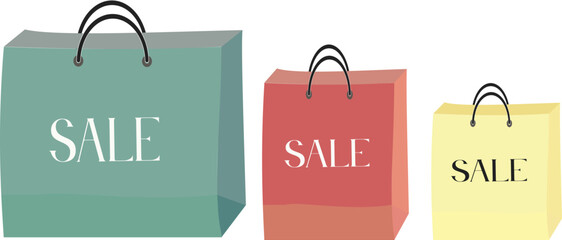 Paper bags. Sale sign