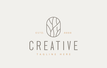 Abstract Tree Branch Line Logo Design