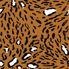 Abstract modern leopard seamless pattern. Animals trendy background. Color decorative vector stock illustration for print, card, postcard, fabric, textile. Modern ornament of stylized skin