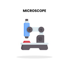 Fototapeta premium Biology with microscope flat icon. Vector illustration on white background.
