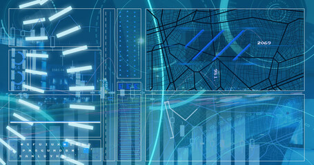 The digital interface, technology and data processing concept is a digitally generated image