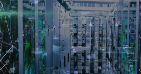 The data processing and digital interface concept is that computer servers process data all over the