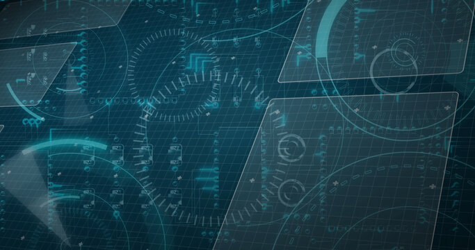 Image of scope scanning with 5g text over server room
