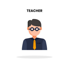Teacher flat icon. Vector illustration on white background.
