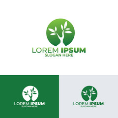 Silhouette of tree logo design inspiration