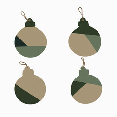 Vector Christmas element, and decorations are isolated on white background.