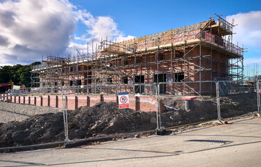 New build homes being built in a housing development in a residential estate in Britain, UK.