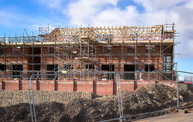 New build homes being built in a housing development in a residential estate in Britain, UK.