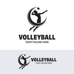 Fototapeta premium Volleyball sport logo design inspiration