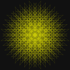 Elegant Fractal pattern, Sacred Geometry, Mysterious mandala pattern, Colorful icon, profile image,golden,yellow