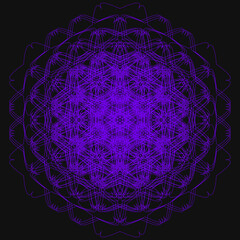 Elegant Fractal pattern, Sacred Geometry, Mysterious mandala pattern, Colorful icon, profile image,purple,violet