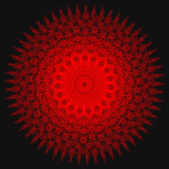 Elegant Fractal pattern, Sacred Geometry, Mysterious mandala pattern, Colorful icon, profile image,red