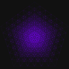 Elegant Fractal pattern, Sacred Geometry, Mysterious mandala pattern, Colorful icon, profile image,violet