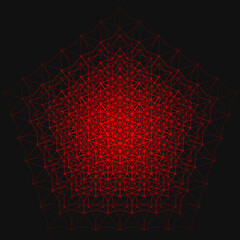 Elegant Fractal pattern, Sacred Geometry, Mysterious mandala pattern, Colorful icon, profile image,red