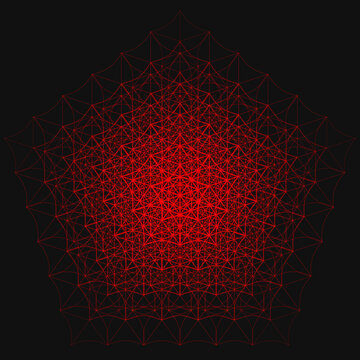 Elegant Fractal pattern, Sacred Geometry, Mysterious mandala pattern, Colorful icon, profile image,red