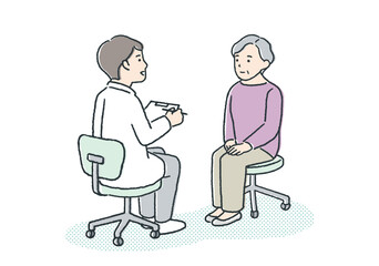 病院を受診する高齢者