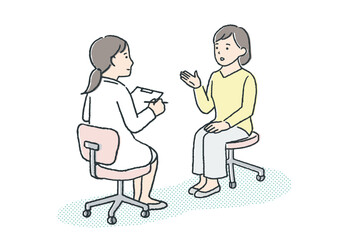 病院を受診する若い女性