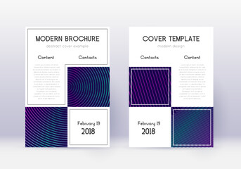 Business cover design template set. Neon abstract