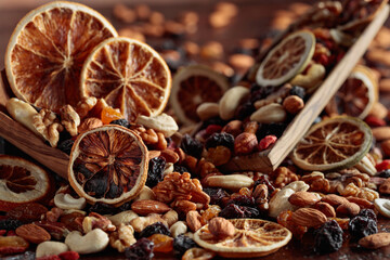 Dried fruits and nuts.